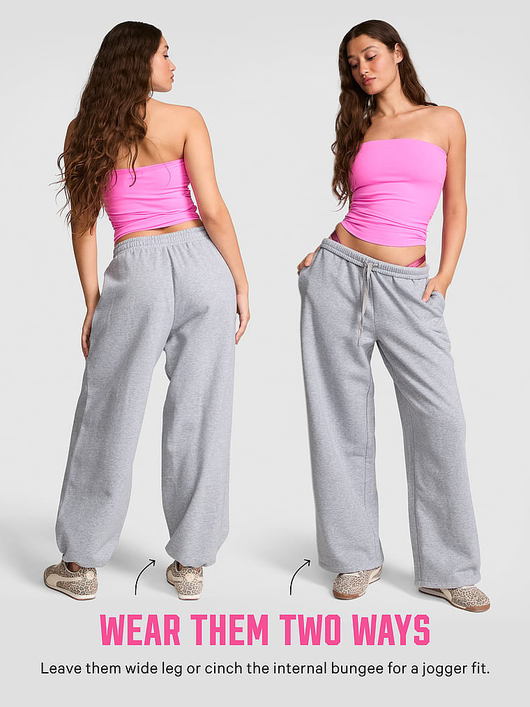PINK Campus Fleece™ Adjustable-Cinch Sweatpants, Camo, alternate, 6 of 6