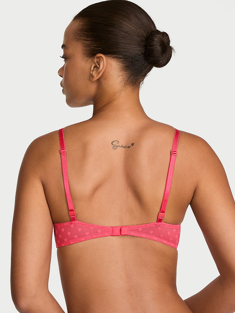 Victoria's Secret, Victoria's Secret Sexy Tee Smooth Push-Up Bra, Wild Watermelon, onModelBack, 3 of 4