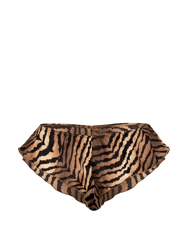 Victoria's Secret, Victoria's Secret Tease Satin Cheeky Flutter Panty, Tiger Stripe, offModelFront, 3 of 3