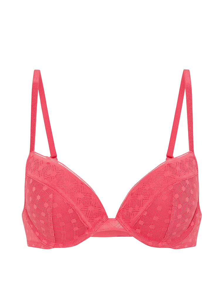Victoria's Secret, Victoria's Secret Sexy Tee Smooth Push-Up Bra, Wild Watermelon, offModelFront, 4 of 4