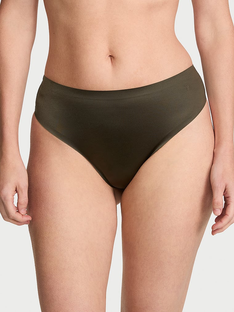 No-Show High-Shine Mid-Rise Thong Panty