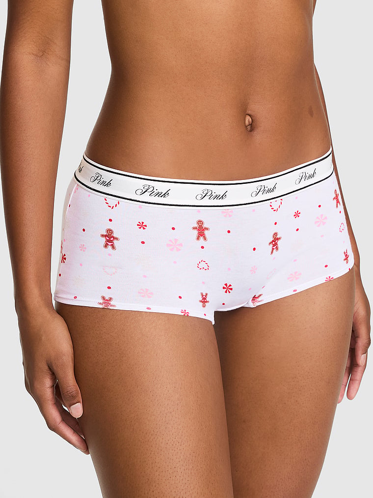 PINK Lacie Logo Boyshort Panty, Print, onModelFront, 1 of 3