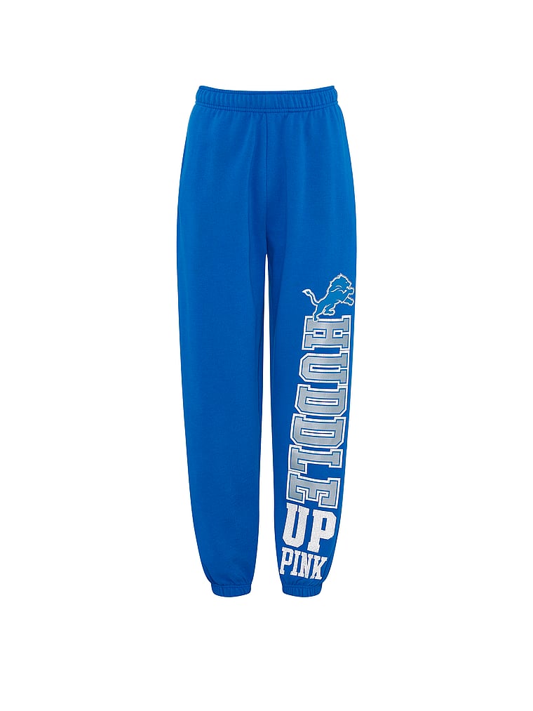 NFL Collection Campus Fleece™ Bling Sweatpants, Lions- Bright Royal, offModelFront, 3 of 4