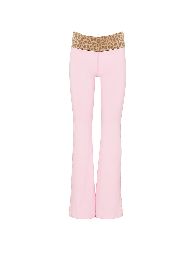 PINK All-Day Cotton™ Foldover Flare Leggings, offModelFront, 4 of 4