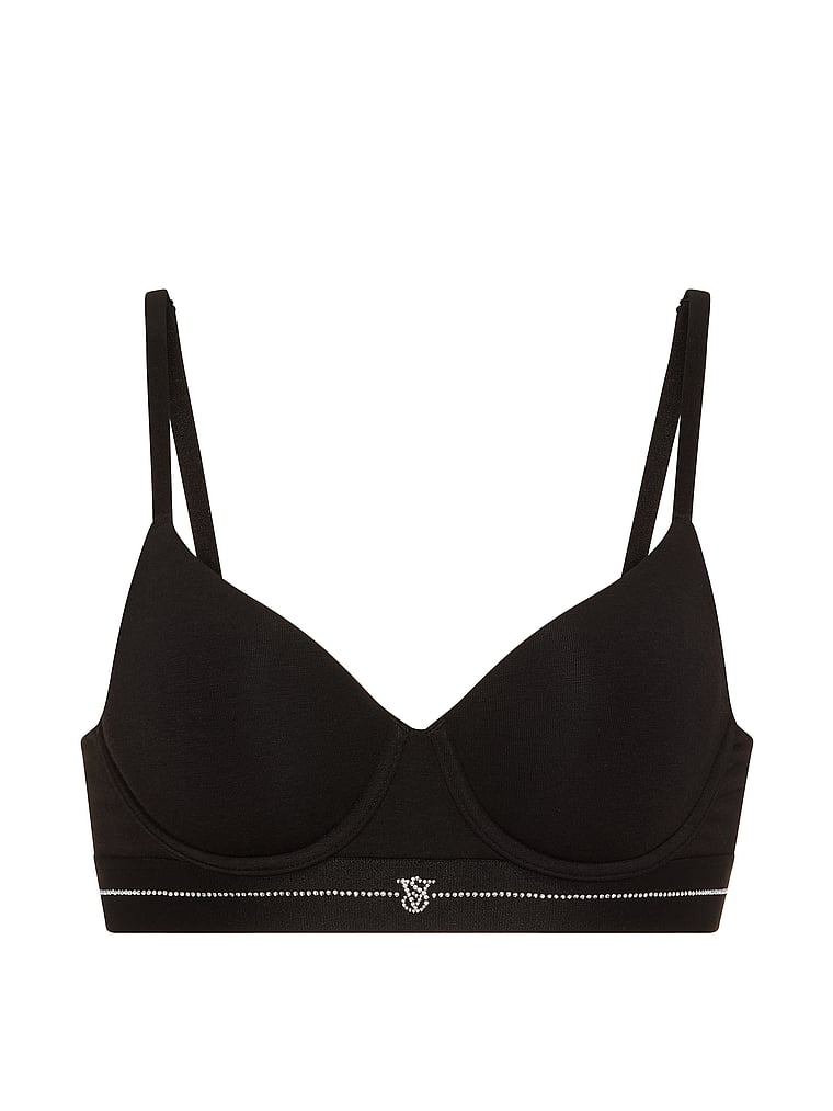 Cotton Shadow Stripe Lightly Lined Demi Bra