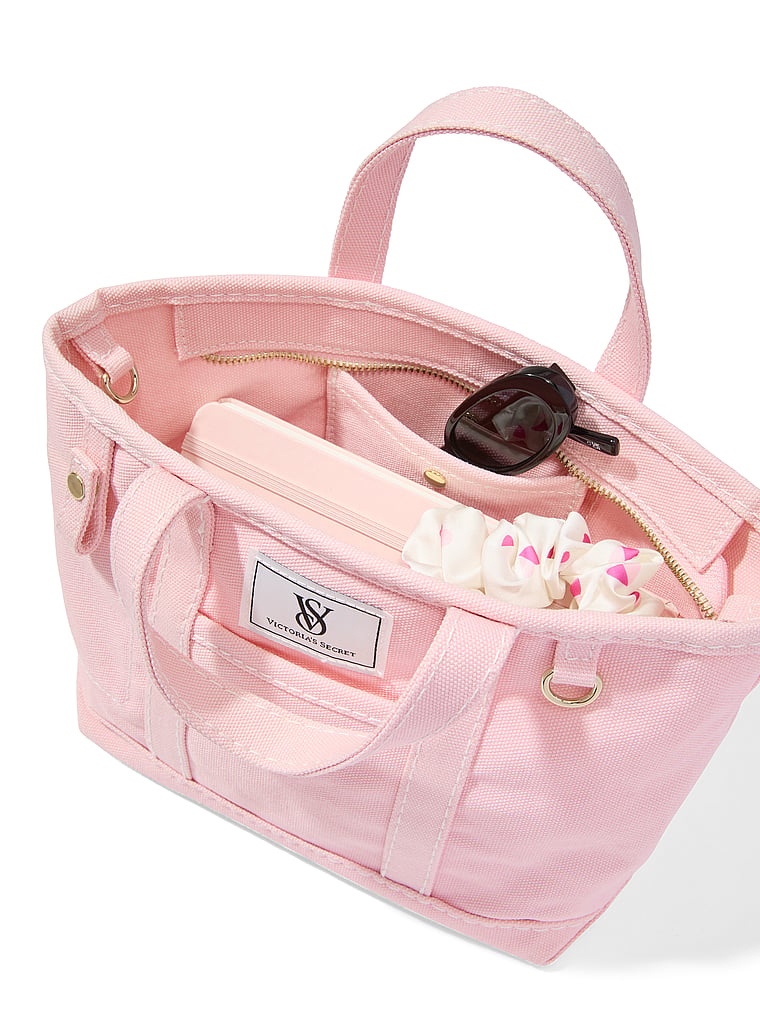 Victoria's Secret, Victoria's Secret VS Icon Mini Canvas Tote Bag, detail, 4 of 4