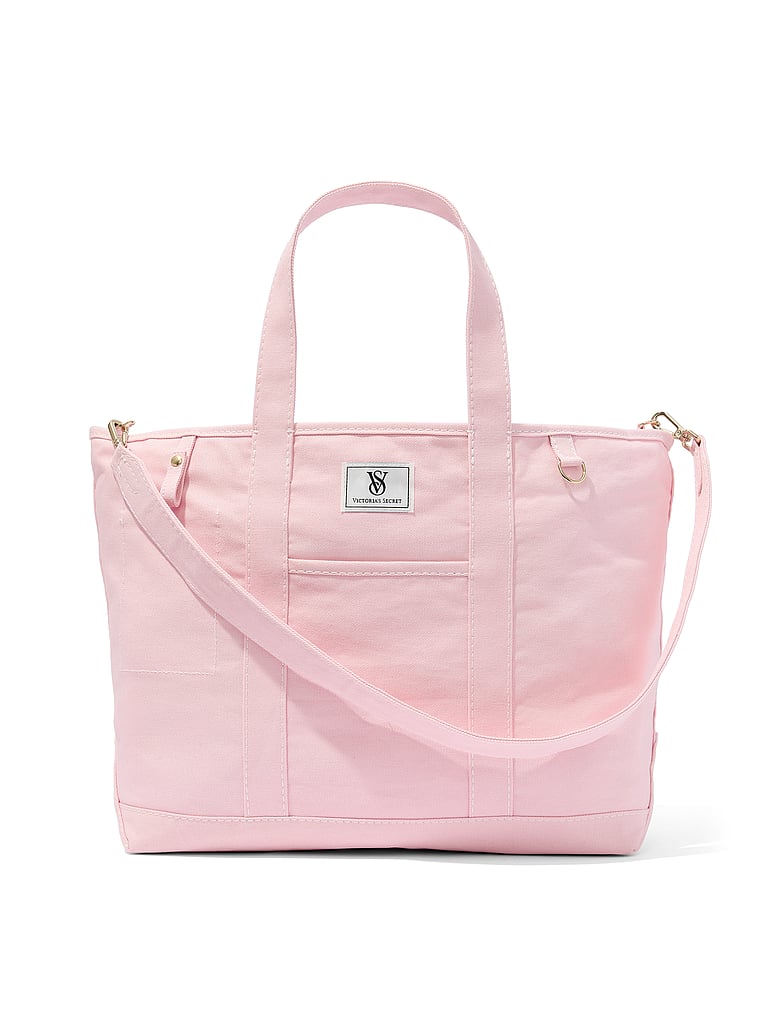Victoria's Secret, Victoria's Secret VS Icon Large Canvas Tote Bag, Pretty Blossom, onModelFront, 2 of 5