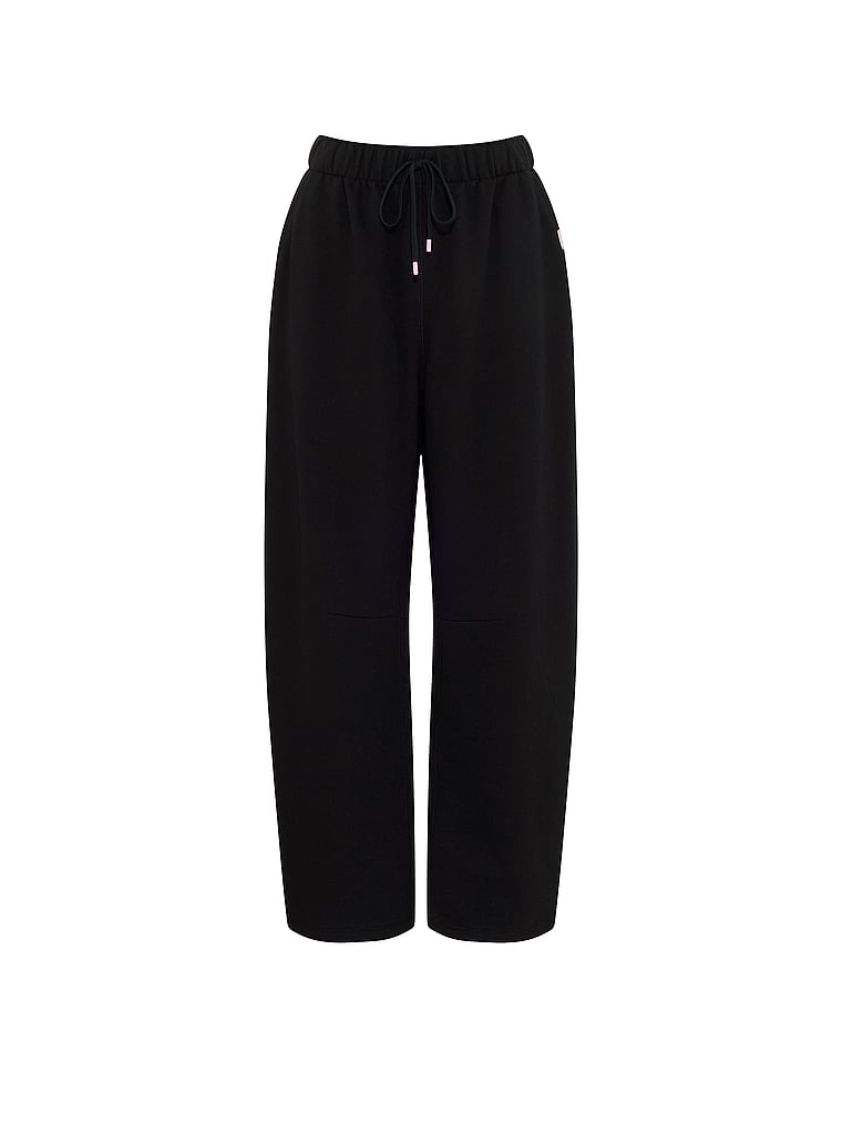 Victoria's Secret, Angel Essentials Vintage Fleece Barrel Sweatpant, Black Hembiter, offModelFront, 4 of 4