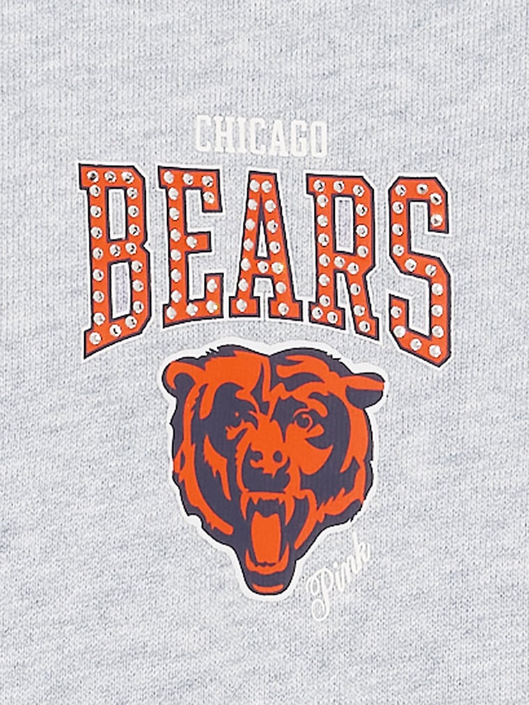NFL Collection Campus Fleece™ Bling Full-Zip Hoodie, Bears- Heather Grey, detail, 4 of 4
