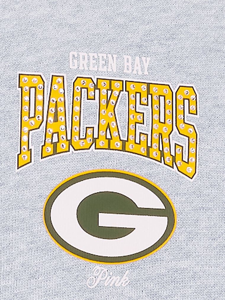NFL Collection Campus Fleece™ Bling Full-Zip Hoodie, Packers- Heather Grey, detail, 4 of 4