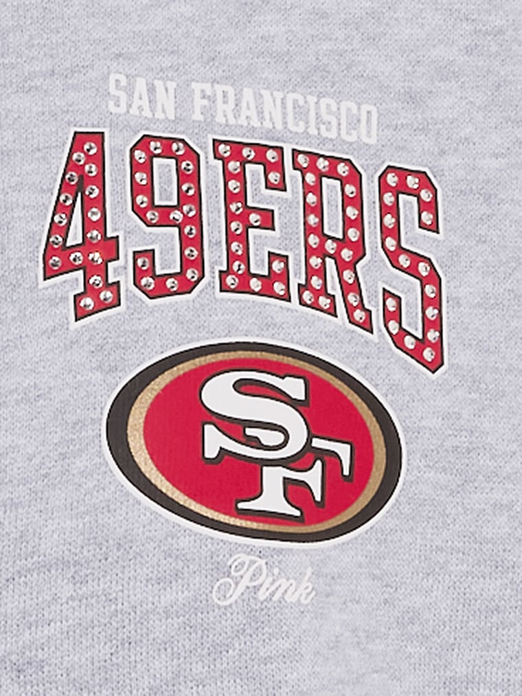 NFL Collection Campus Fleece™ Bling Full-Zip Hoodie, 49ers- Heather Grey, detail, 4 of 4