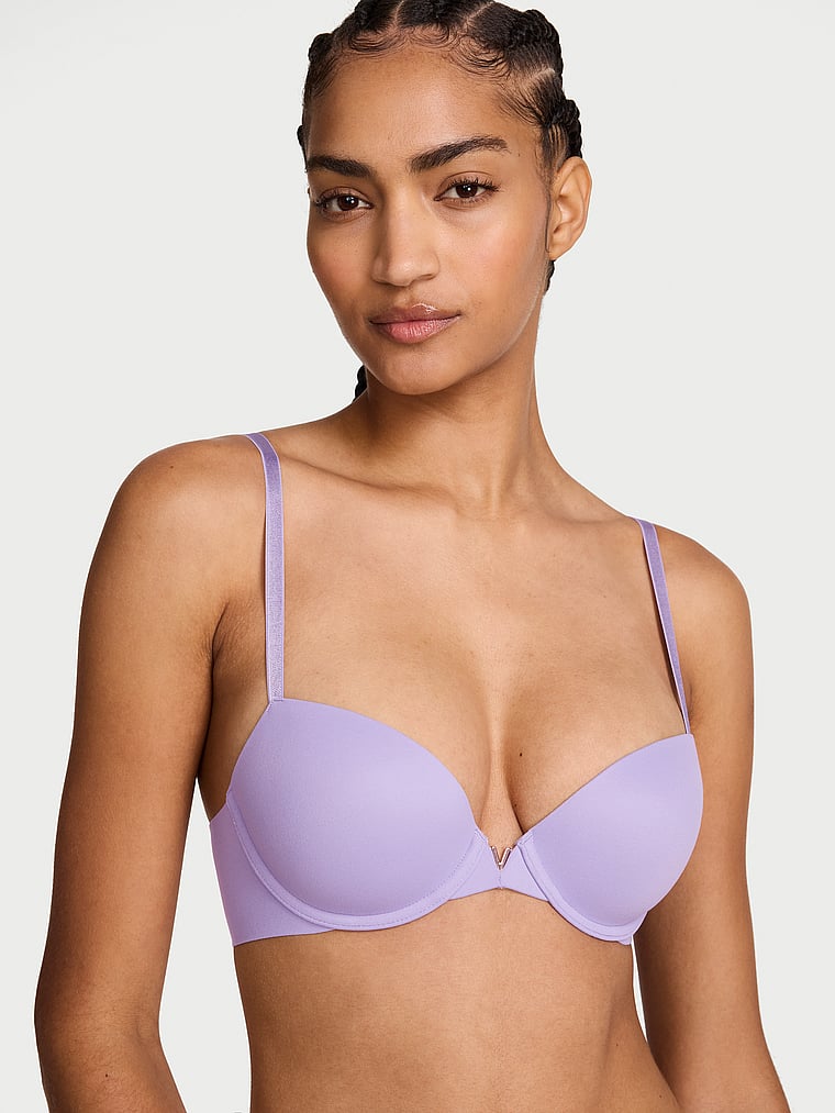 Victoria's Secret, Love Cloud Smooth Lightly Lined Plunge Demi Bra, onModelFront, 1 of 3