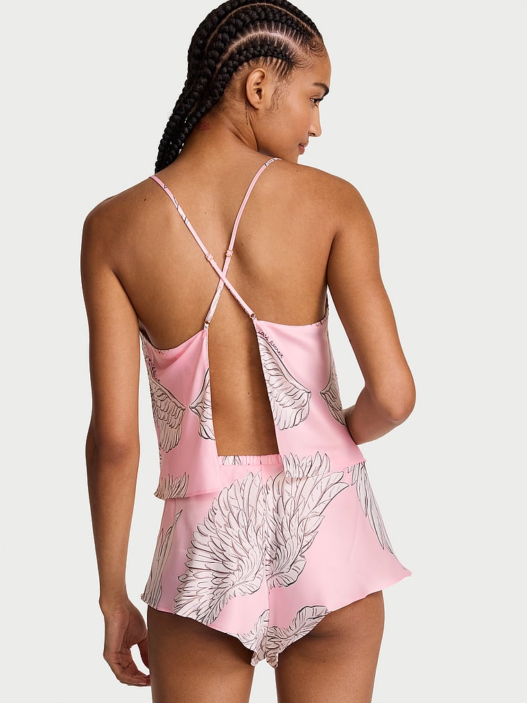 Satin Open-Back Cami & Shorts Set