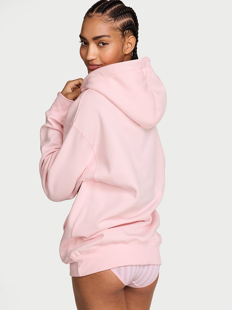 Iconic Fleece Shine Drawcord Full-Zip Hoodie