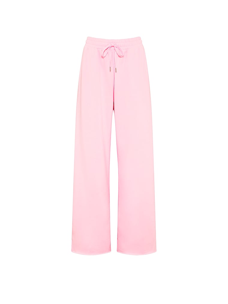 PINK Campus Fleece™ Wide-Leg Split-Hem Sweatpants, offModelFront, 3 of 3