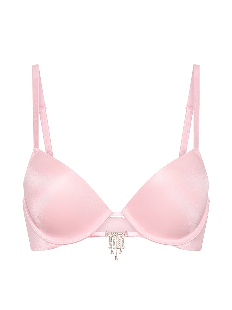 Victoria's Secret, Very Sexy Angel Shine Push-Up Bra, Pretty Blossom, offModelFront, 4 of 6