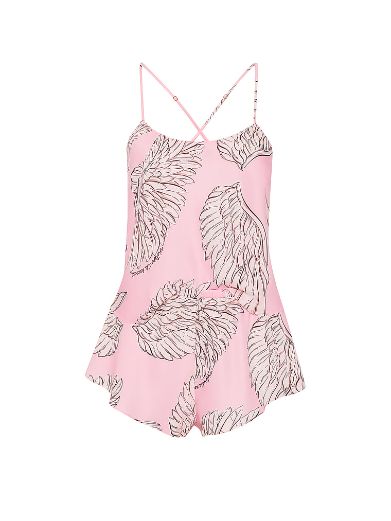 Satin Open-Back Cami & Shorts Set