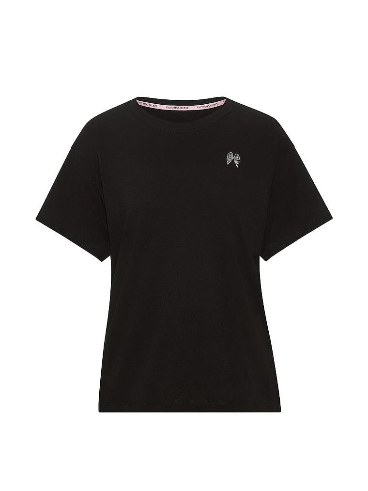 Victoria's Secret, Angel Essentials 100% Cotton Oversized Tee, offModelFront, 4 of 4