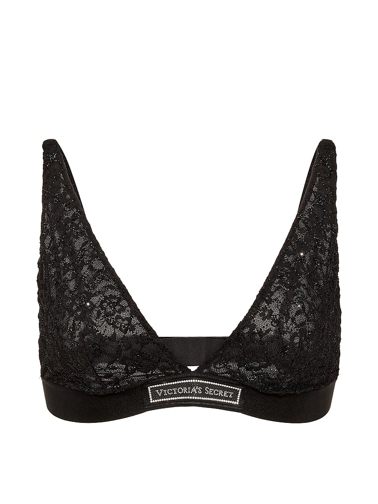 Lace Shine Logo Wireless Plunge Bralette