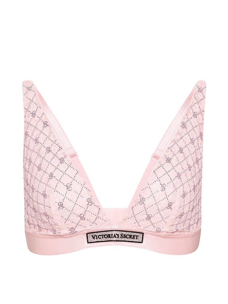 Lace Shine Logo Wireless Plunge Bralette