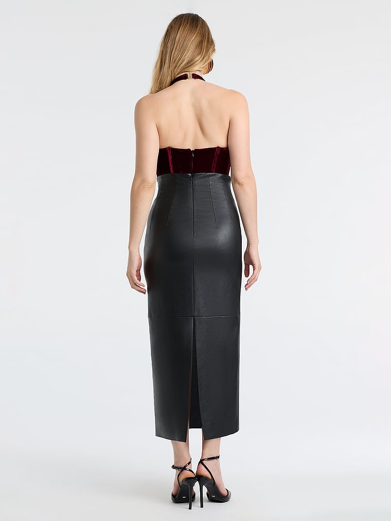 Trey Halter Velour Bodysuit
