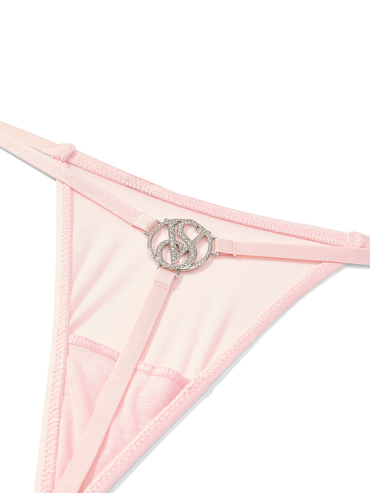 Victoria's Secret, Very Sexy Sparkle Crystal Bow V-String Panty, Pretty Blossom, detail, 4 of 4
