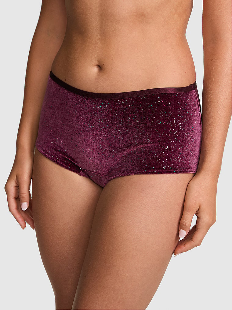 PINK Plush Touch Boyshort Panty, onModelFront, 1 of 5
