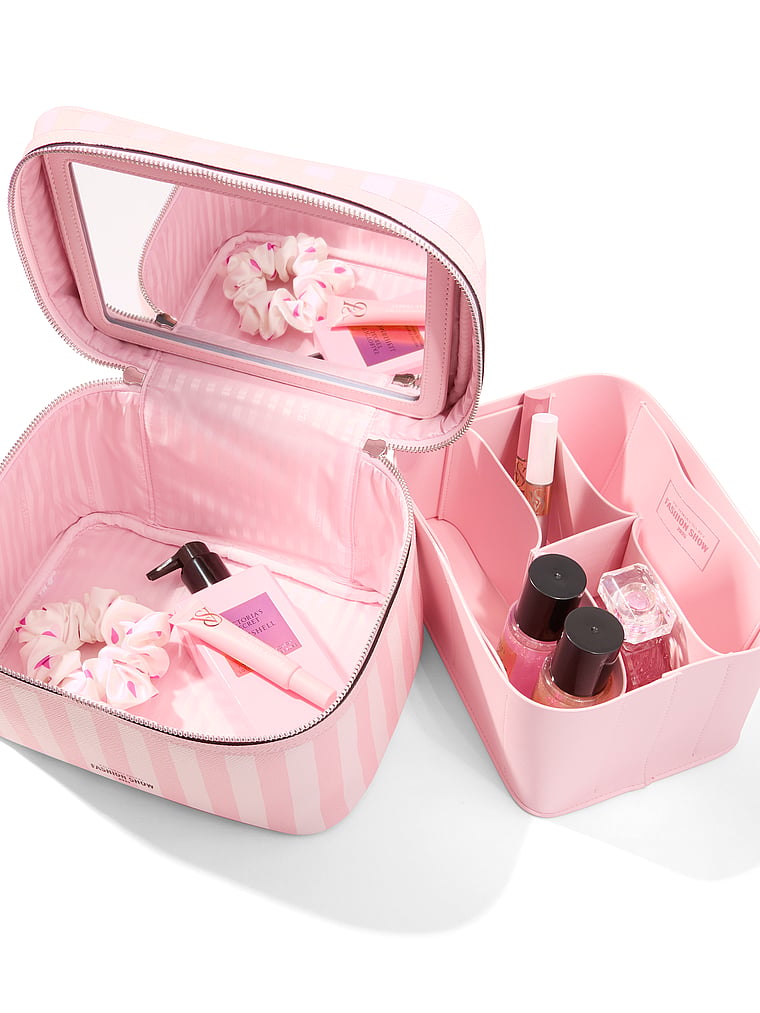 Victoria's Secret, Victoria's Secret VSFS '26 Luxe Travel Vanity Case, Heritage Stripe Backstage, onModelBack, 2 of 3