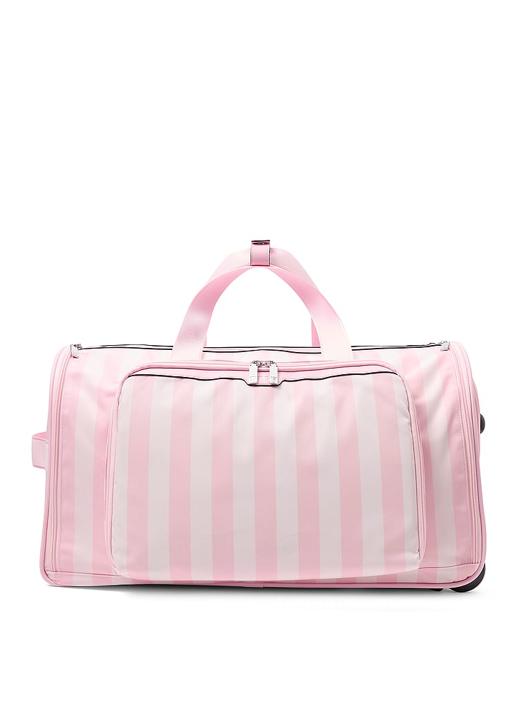 Victoria's Secret, Victoria's Secret The 48-Hour Weekender Rolling Duffle Bag, Heritage Stripe, onModelFront, 2 of 4