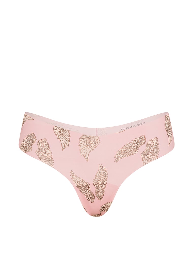 Victoria's Secret, No-Show No-Show Thong Panty, Angel Pink Wings, offModelFront, 4 of 4