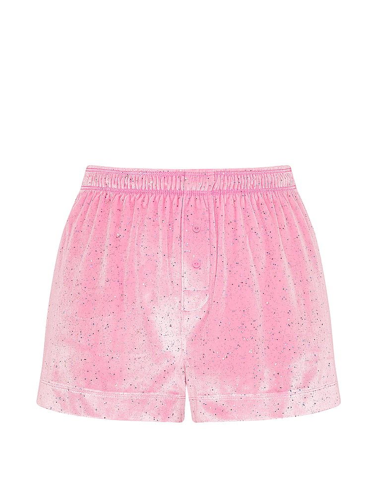 PINK Plush Touch Boxy Pajama Shorts, offModelFront, 4 of 4