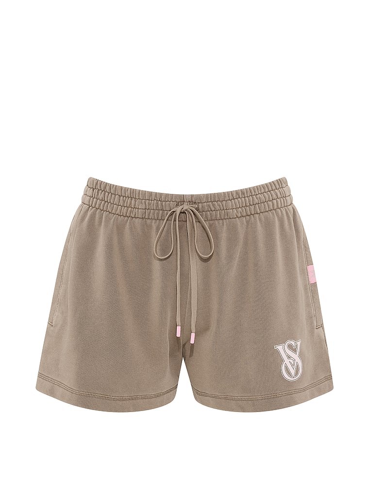 Victoria's Secret, Angel Essentials Off-Duty Terry Lounge Shorts, Washed Moonlight Blue, offModelFront, 3 of 3