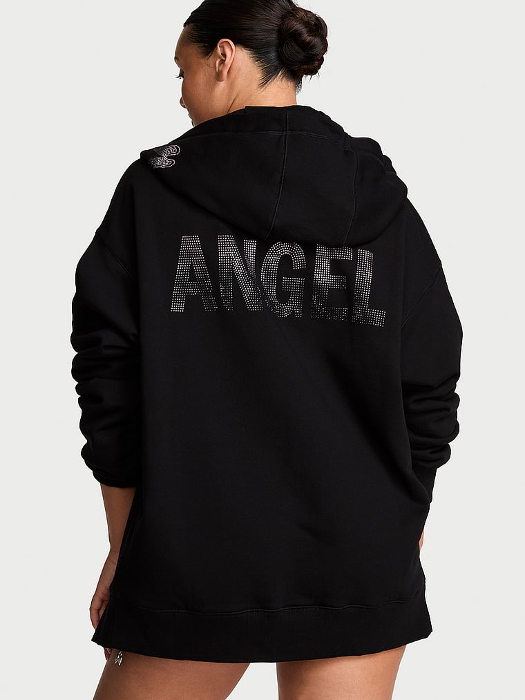 Victoria's Secret, Angel Essentials Iconic Fleece Full-Zip Hoodie, onModelBack, 2 of 4
