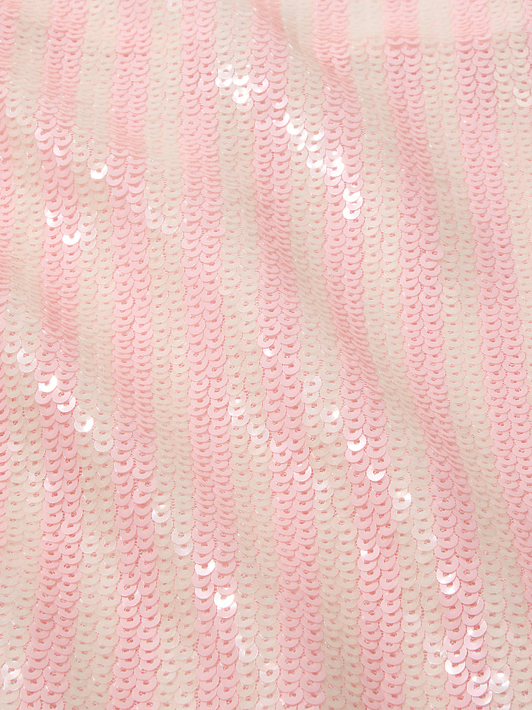Victoria's Secret, Victoria's Secret Shine Shop Sequin Cami, Iconic Pink Stripes, detail, 5 of 5