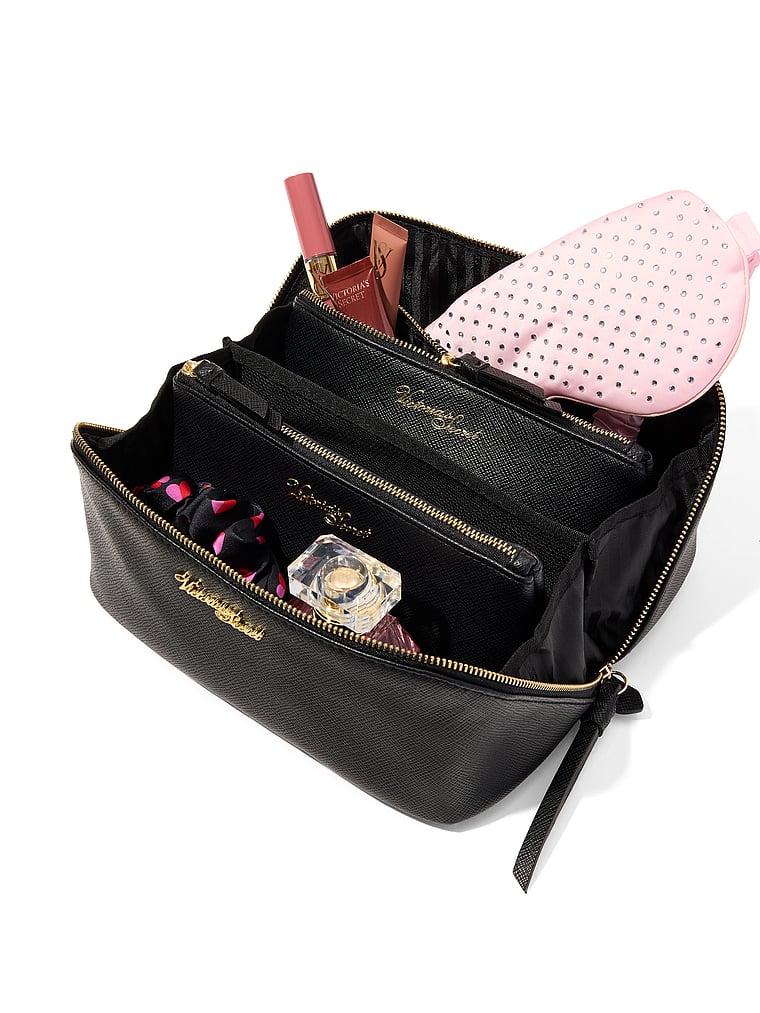 Luxe 3-Piece Expandable Travel Makeup Bag