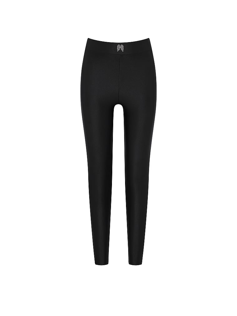 Victoria's Secret, VSX VSX GlossyTech™ Stirrup Legging, Black, offModelFront, 4 of 5