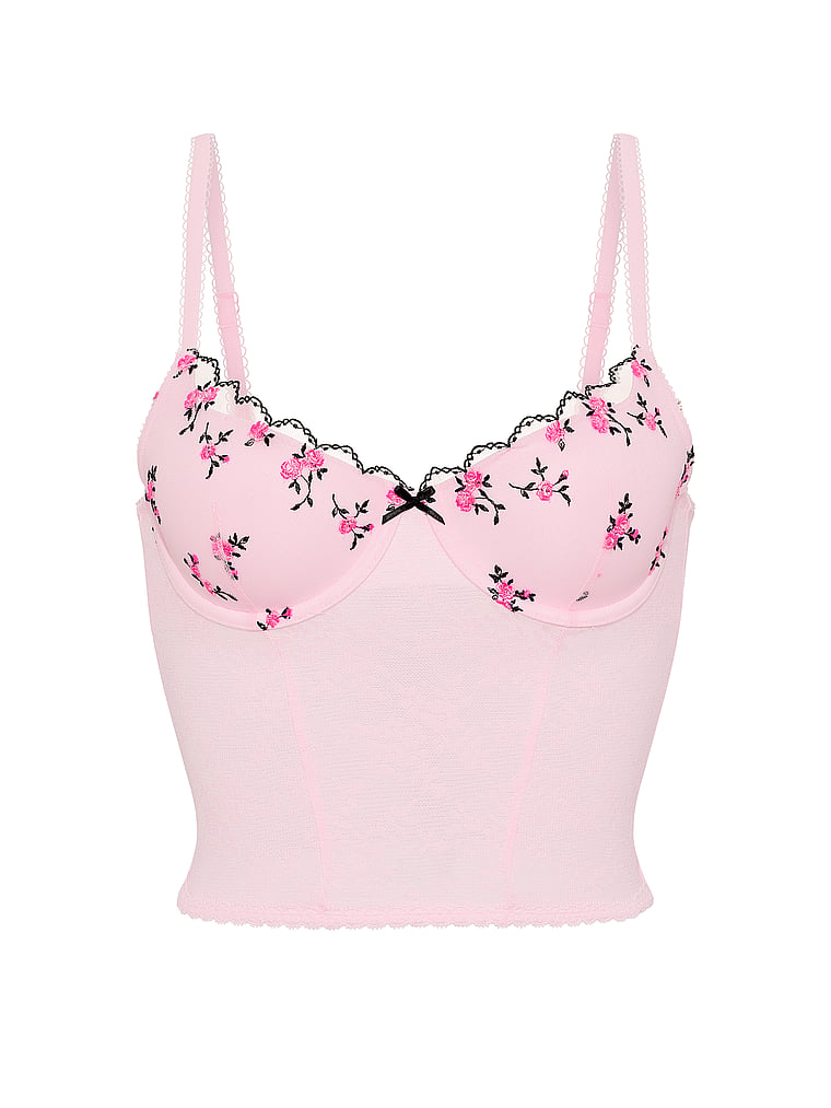 PINK PINK Wink™ Lightly Lined Scoop Corset Top, Pink Tulip, offModelFront, 3 of 3