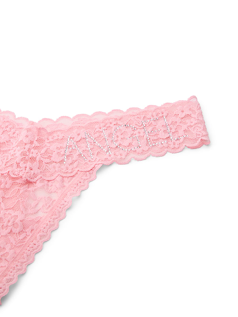 Victoria's Secret, The Lacie Butterfly Mesh Flutter Thong Panty, Victoria Pink, detail, 4 of 4