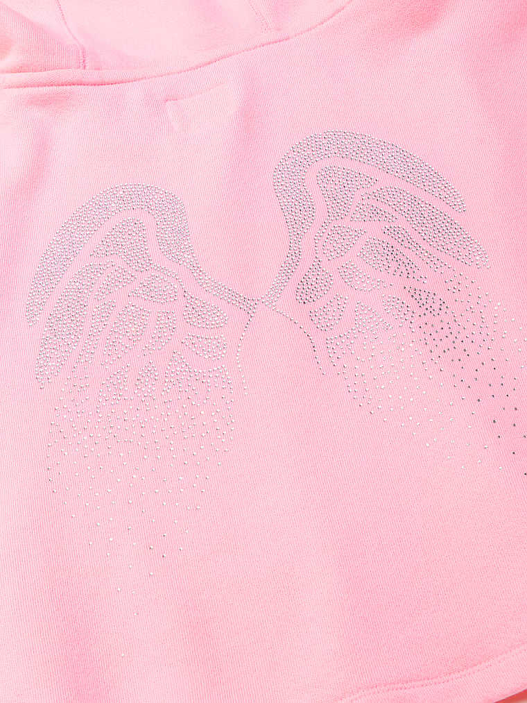 Victoria's Secret, Angel Essentials VSFS '26 Vintage Fleece Hoodie, Victoria Pink, detail, 5 of 5