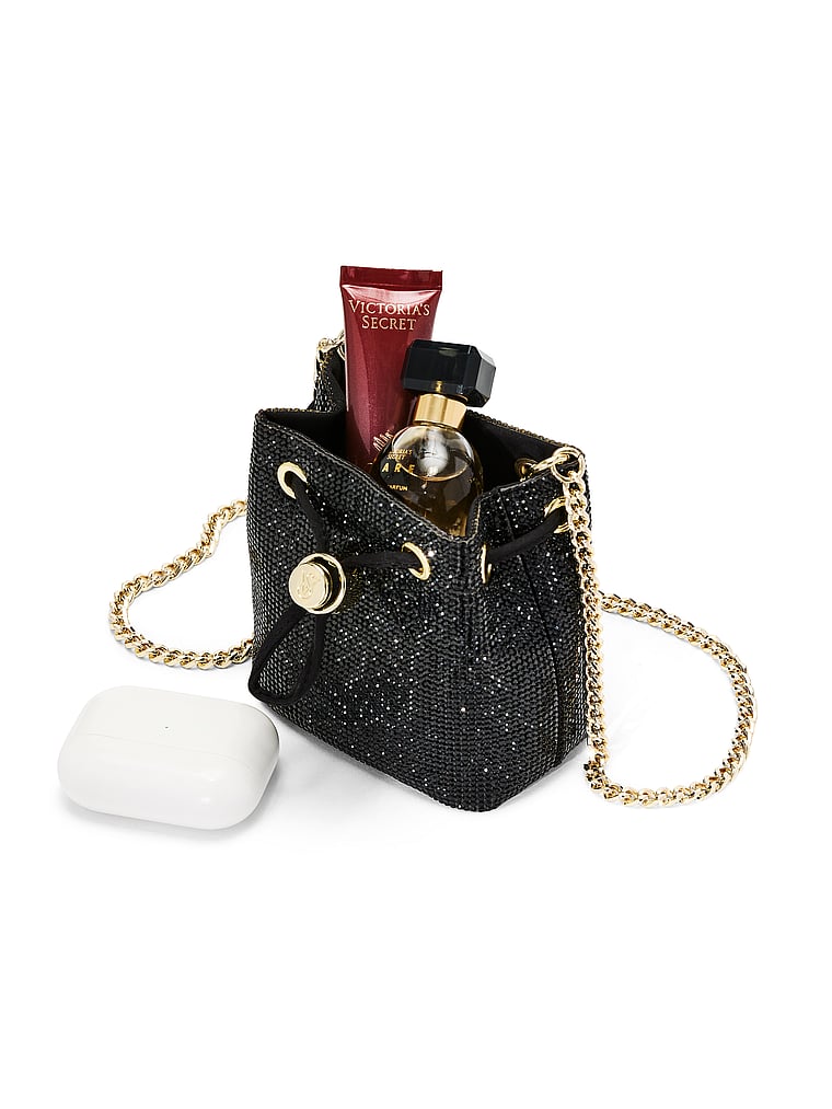 Diamanté Cinched Micro Crossbody Bag