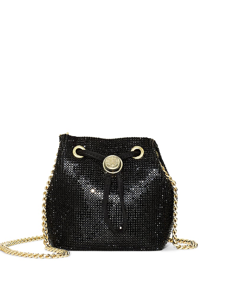 Diamanté Cinched Micro Crossbody Bag