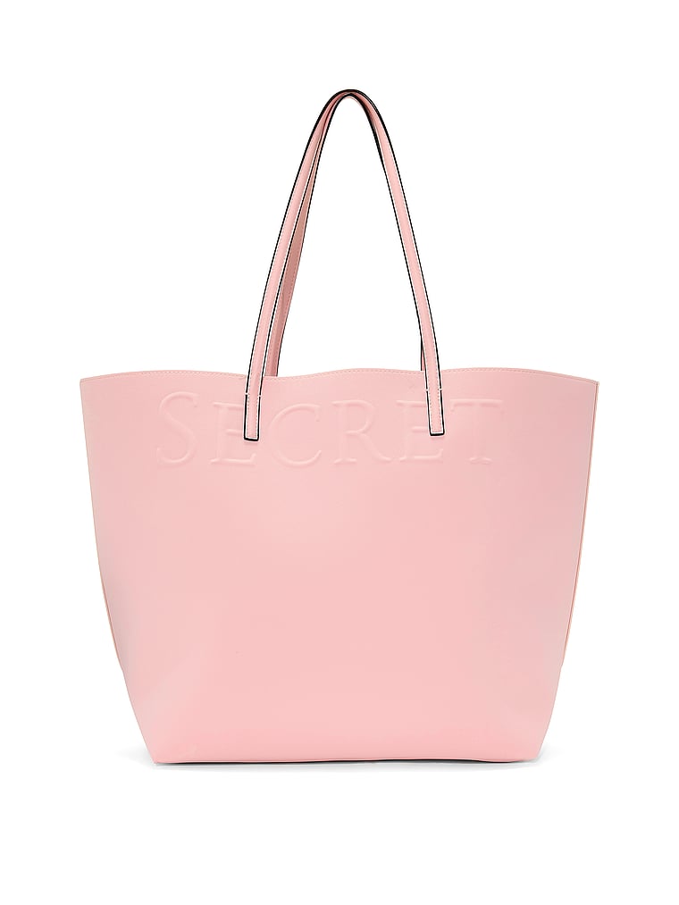 Victoria's Secret, Victoria's Secret Logo Tote Bag & Pouch Set, Chalk Rose, offModelBack, 5 of 5