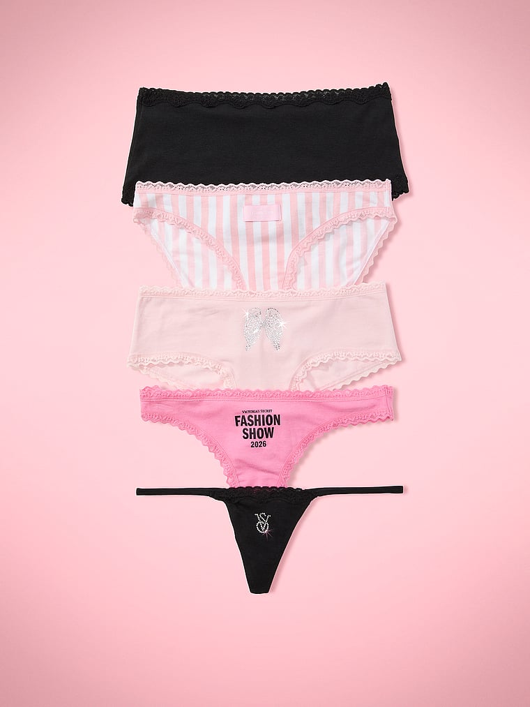 VSFS '26 5-Pack Cotton Lace-Trim Mixed Silhouette Panties