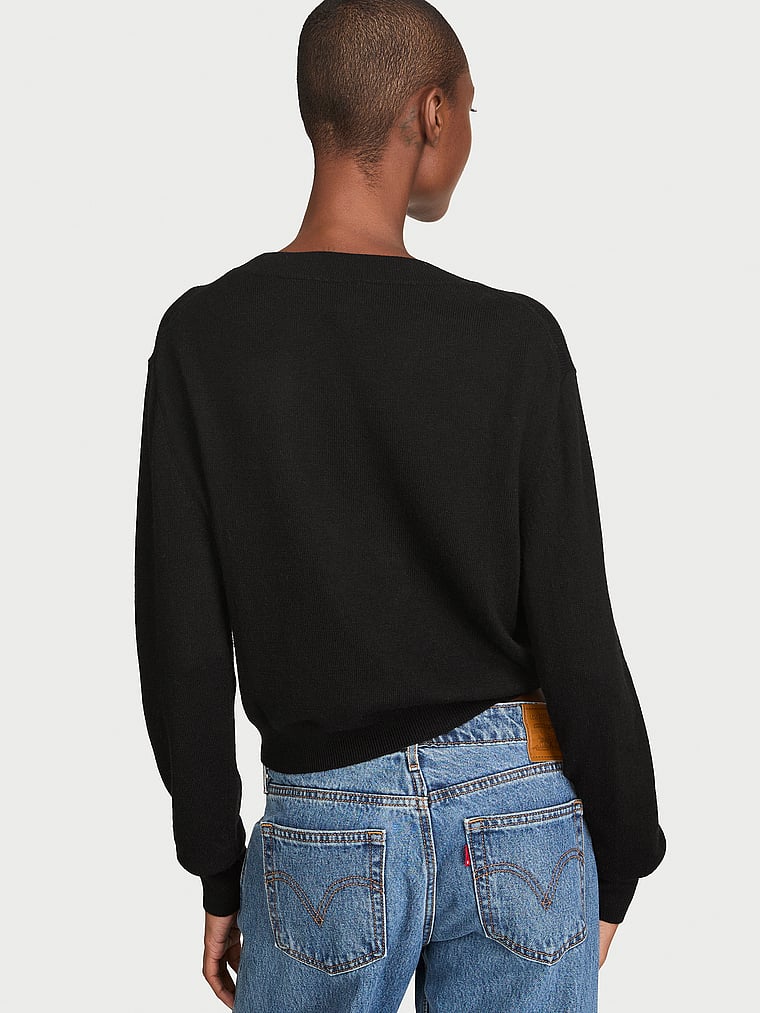 Kiss of Cashmere-Blend Crewneck Sweater