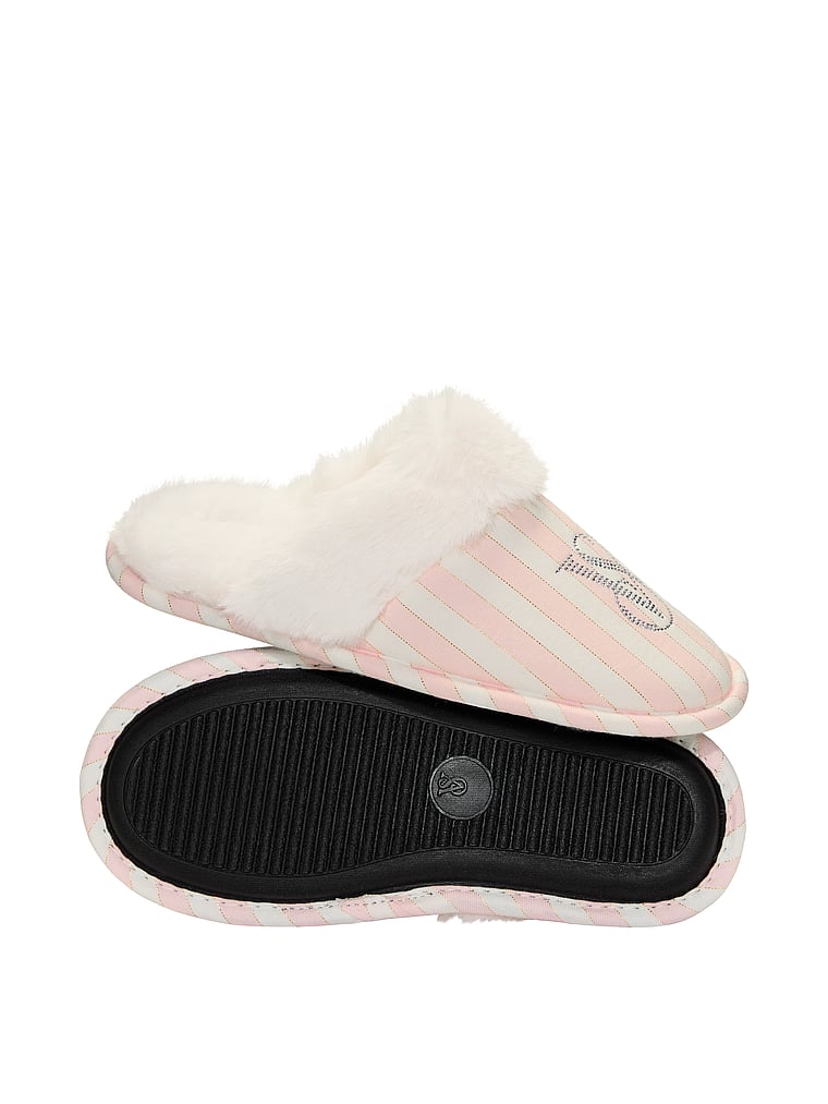 Cozy Flannel Faux Fur Closed-Toe Slippers