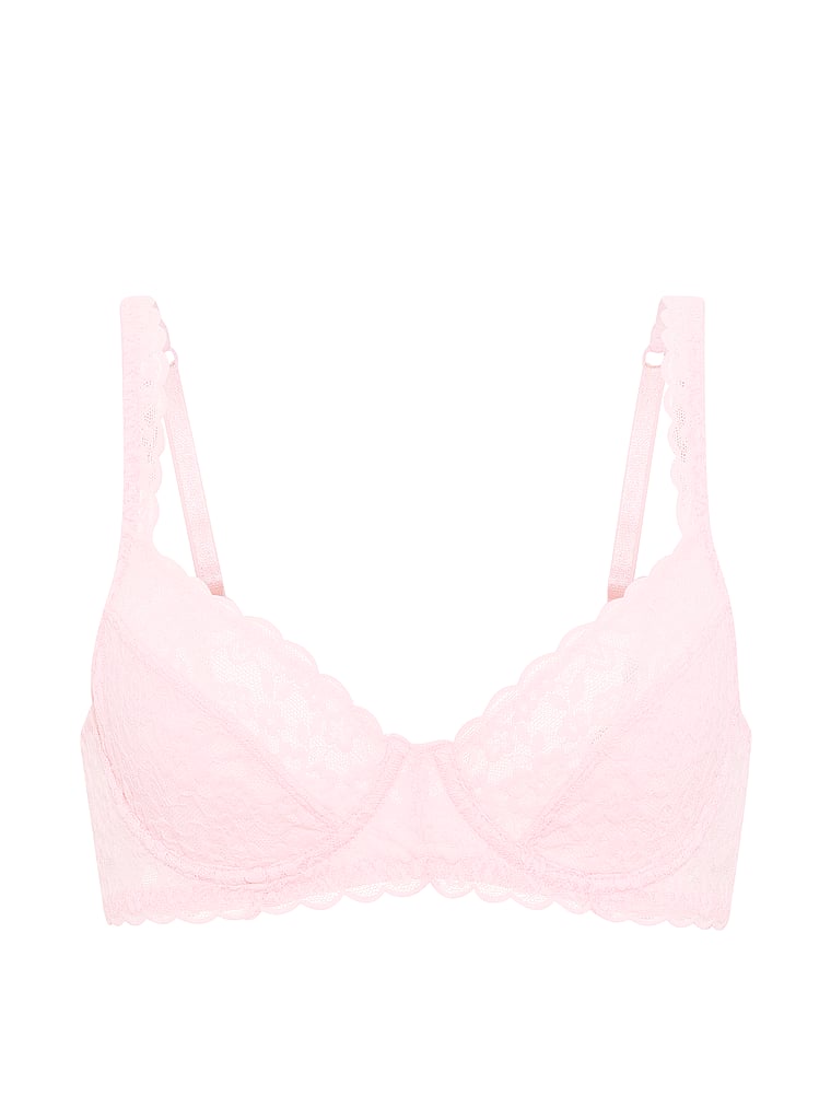 Victoria's Secret, The Lacie Lacie Unlined Balconette Bra, Pretty Blossom, offModelFront, 3 of 3