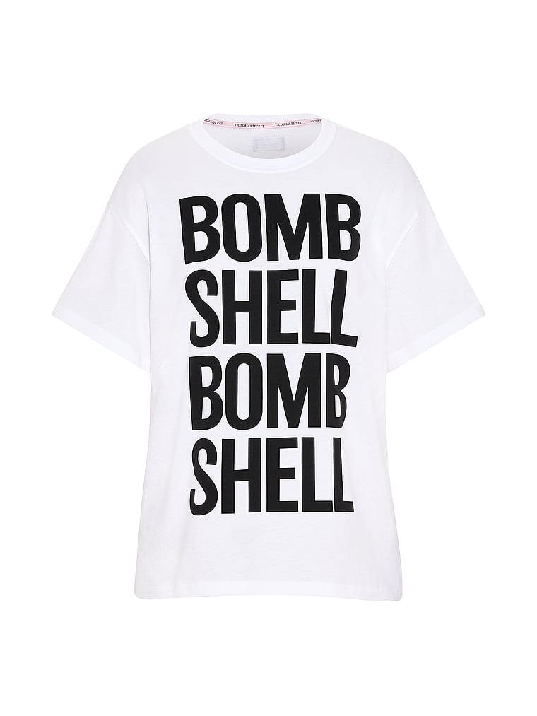 Victoria's Secret, Angel Essentials 100% Cotton Oversized Tee, Bombshell, offModelFront, 4 of 4