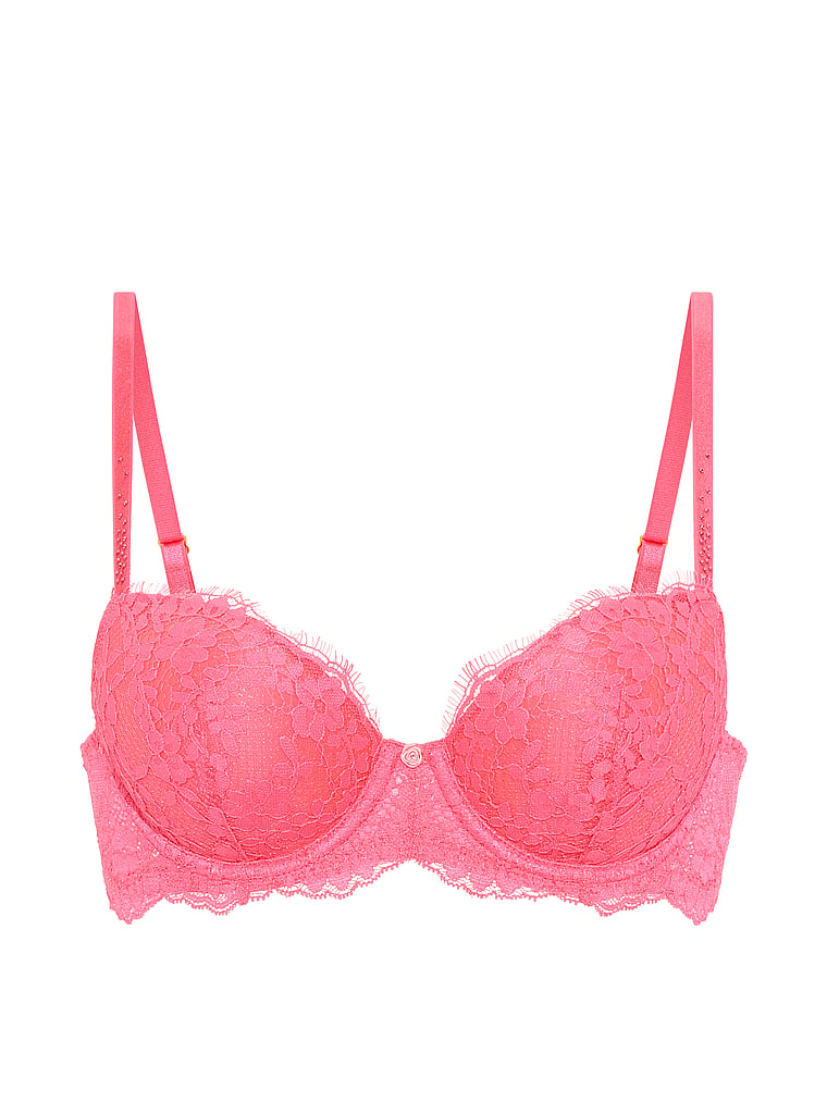 Secret Red Icon Buy Lace Twinkle Lightly Lined Demi Bra, Bombshell Pink - Order Bras ...