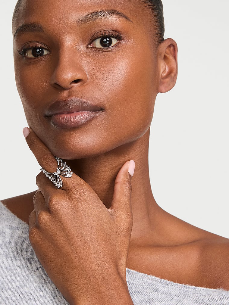 Demi-Fine Diamanté Wings Ring