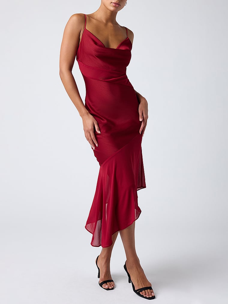 Lainey Asymmetrical Cowl Neck Dress